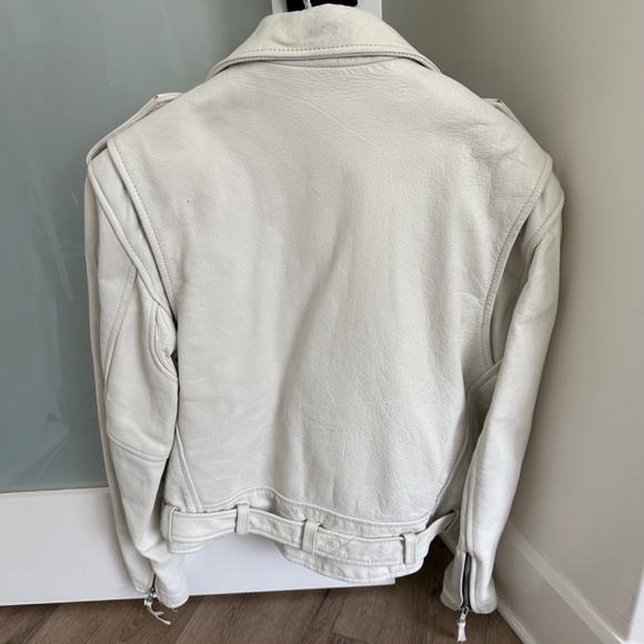 FIRST Genuine Leather White Leather Jacket Men’s Large - Picture 2 of 16